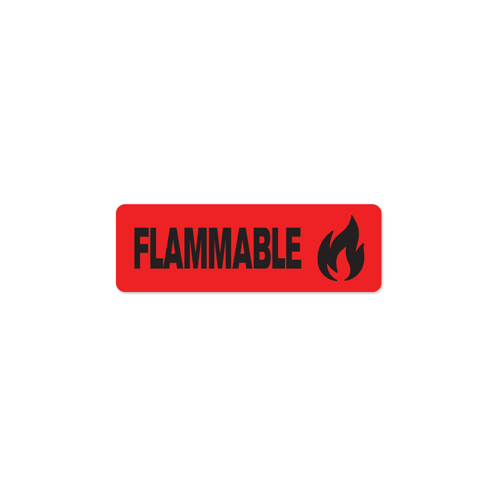 "Flammable" Rectangular Paper Label 3" x 1" U.S. Plastic Corp.